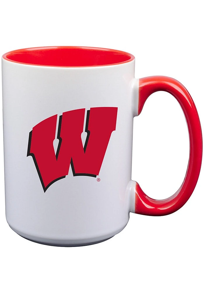 Wisconsin Badgers 15oz Inner Color Ceramic Mug - Red