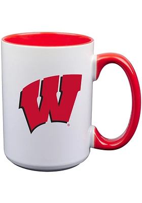 Wisconsin Badgers 15oz Inner Color Ceramic Mug - Red