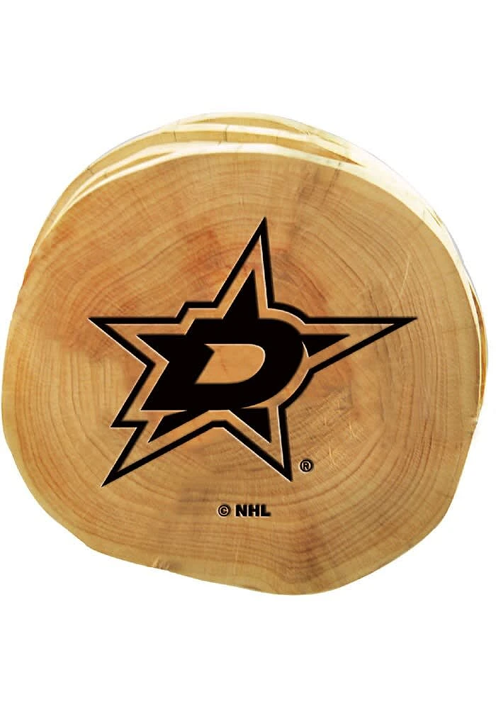 Dallas Stars Round Wood Cut Coaster
