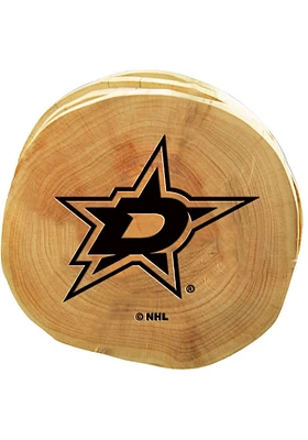 Dallas Stars Round Wood Cut Coaster