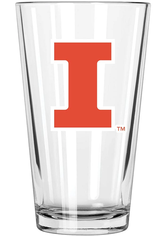 Illinois Fighting Illini 17oz Color Logo Mixing Pint Glass - White