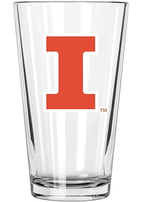 Illinois Fighting Illini 17oz Color Logo Mixing Pint Glass - White