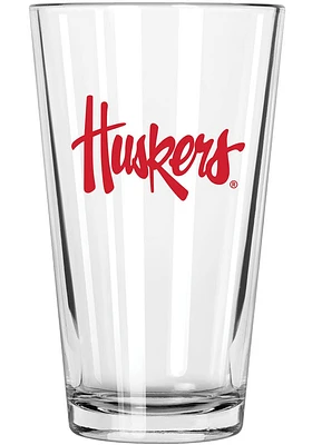 Nebraska Cornhuskers 17oz Color Logo Mixing Pint Glass - White