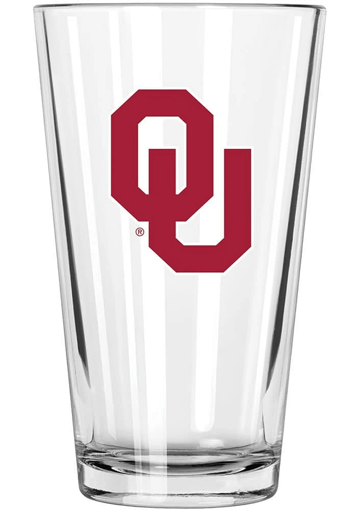 Oklahoma Sooners 17oz Color Logo Mixing Pint Glass - White