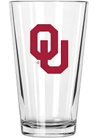 Oklahoma Sooners 17oz Color Logo Mixing Pint Glass - White