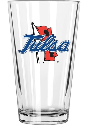 Tulsa Golden Hurricane 17oz Color Logo Mixing Pint Glass - White