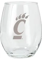 Cincinnati Bearcats 15oz Etched Stemless Wine Glass - White