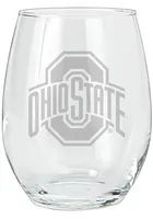 Ohio State Buckeyes 15oz Etched Stemless Wine Glass - White