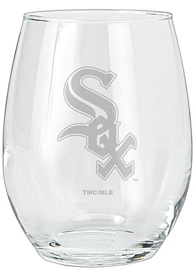 Chicago White Sox 15oz Etched Stemless Wine Glass - White