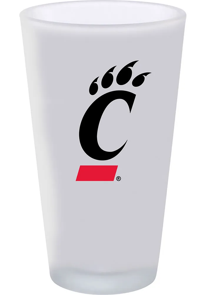 Cincinnati Bearcats 16oz White Frosted Pint Glass - White