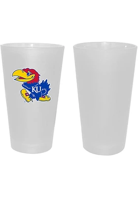 Kansas Jayhawks 16oz White Frosted Pint Glass - White