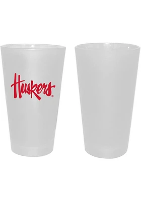 Nebraska Cornhuskers 16oz White Frosted Pint Glass
