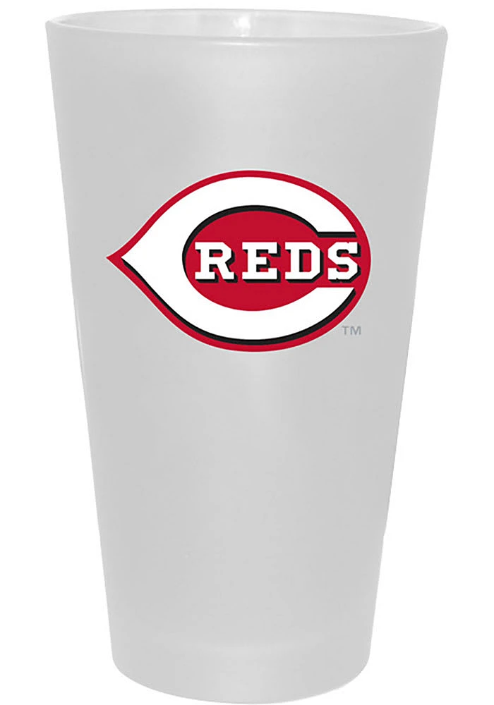 Cincinnati Reds 16oz White Frosted Pint Glass