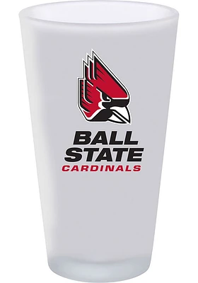 Ball State Cardinals 16oz White Frosted Pint Glass