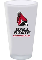 Ball State Cardinals 16oz White Frosted Pint Glass