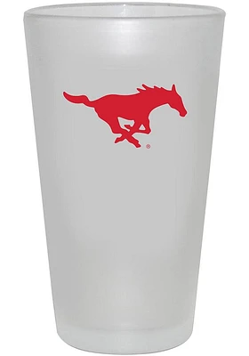 SMU Mustangs 16oz White Frosted Pint Glass - White