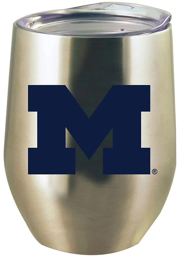 Michigan Wolverines 12oz Stainless Steel Stainless Steel Stemless - Silver
