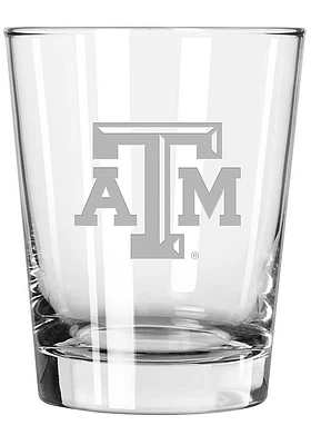 Texas A&M Aggies etched Rock Glass - White