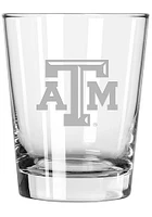 Texas A&M Aggies etched Rock Glass - White