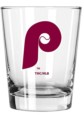 Philadelphia Phillies 15oz Coopertstown P Logo Rock Glass - White
