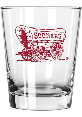 Oklahoma Sooners 15oz Sooner Wagon Logo Rock Glass