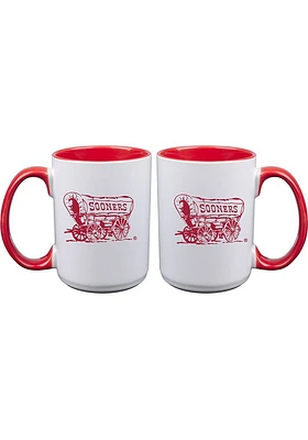 Oklahoma Sooners 15oz Sooner Wagon Logo Ceramic Mug - Crimson