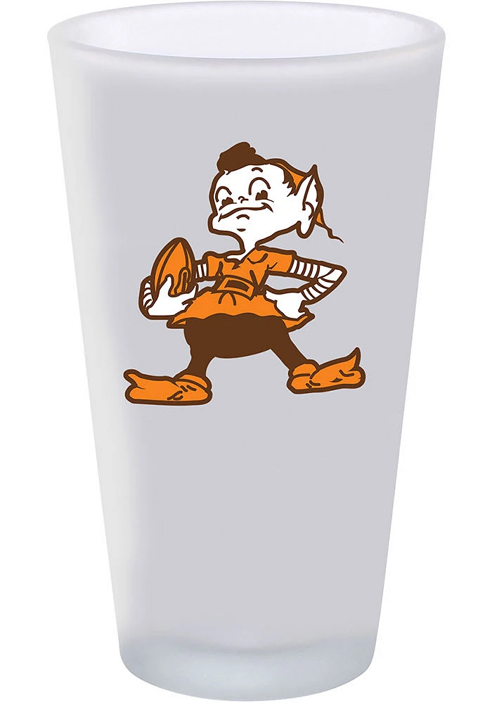 Cleveland Browns 16oz Retro Elf Logo Pint Glass - White