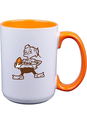 Cleveland Browns 15oz Retro Elf Logo Ceramic Mug - Orange