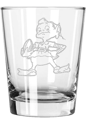 Cleveland Browns 15oz Retro Elf Etched Logo Rock Glass - White