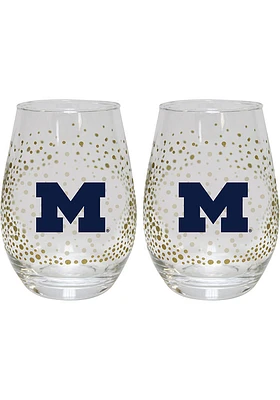 Michigan Wolverines 2-Pack Stemless Wine Glass -