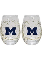 Michigan Wolverines 2-Pack Stemless Wine Glass -