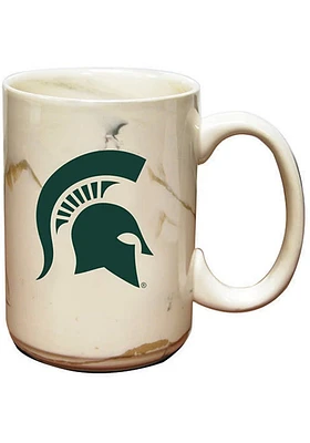 Michigan State Spartans Marble Ceramic Mug - White