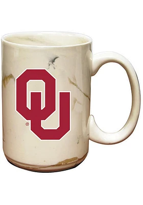 Oklahoma Sooners Marble Ceramic Mug - White