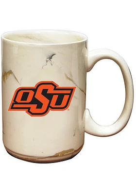 Oklahoma State Cowboys Marble Ceramic Mug - White