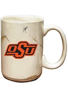 Oklahoma State Cowboys Marble Ceramic Mug - White
