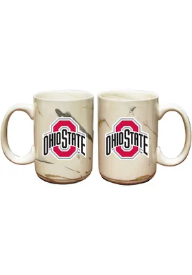 Ohio State Buckeyes Marble Mug Ceramic Mug - White