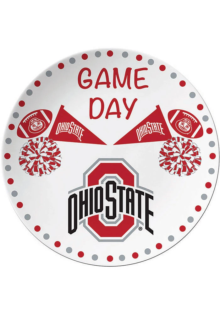 Ohio State Buckeyes Game Day Round Plate Plate