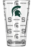 Michigan State Spartans Sandblasted Pint Glass - White