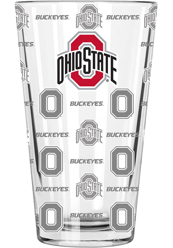 Ohio State Buckeyes Sandblasted Pint Glass