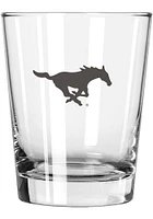 SMU Mustangs 15 oz. Etched Rock Glass - White