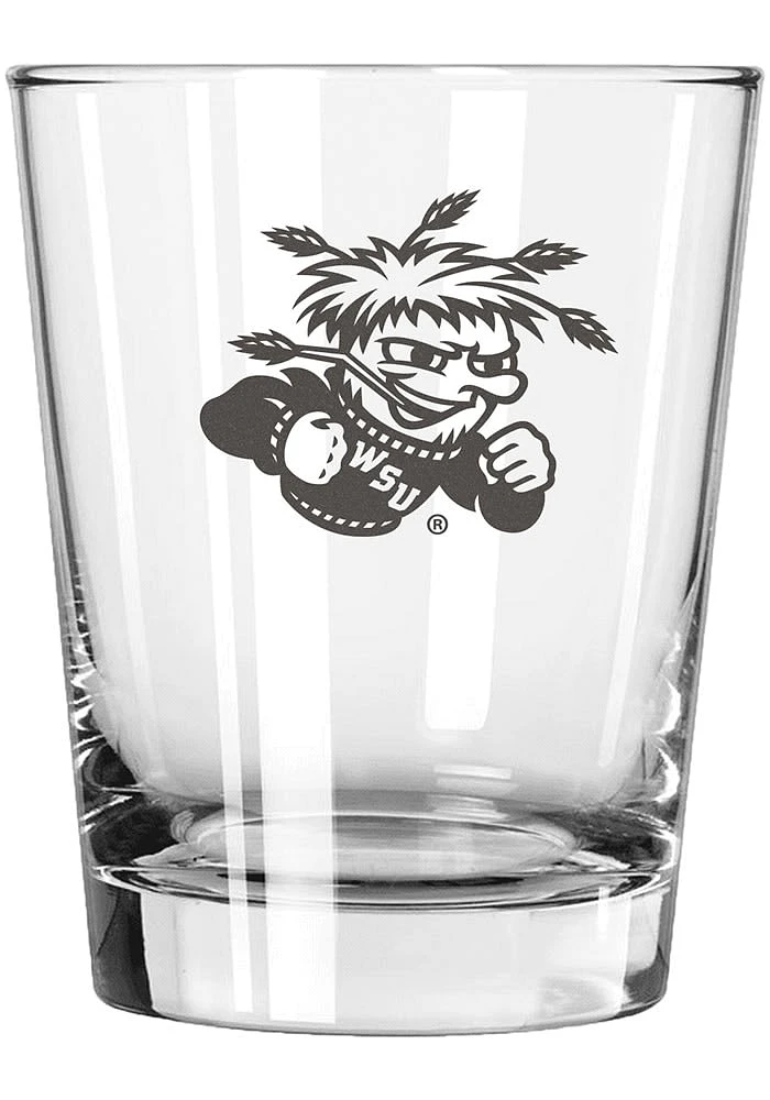 Wichita State Shockers 15 oz. Etched Rock Glass