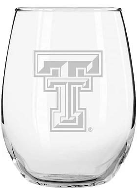 Texas Tech Red Raiders 15 oz. Etched Stemless Wine Glass - White