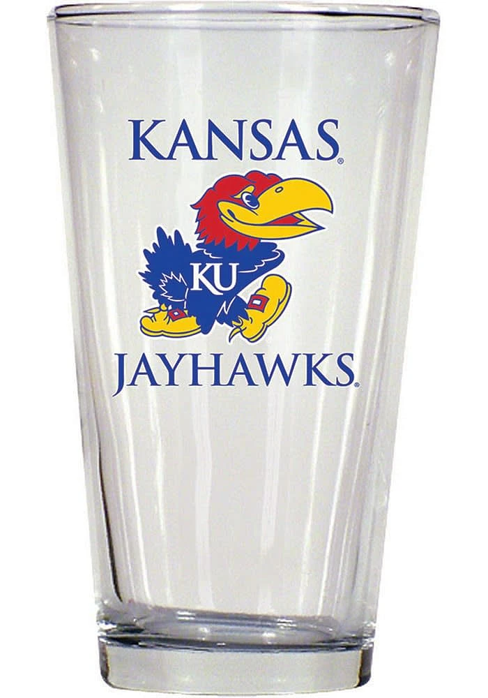 Kansas Jayhawks 16oz Pint Glass - White