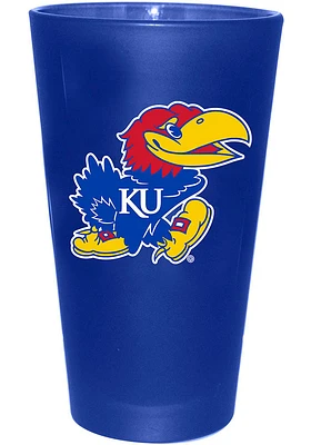 Kansas Jayhawks 16 oz Color Frosted Pint Glass - Blue