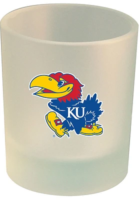 Kansas Jayhawks frosted Rock Glass - White