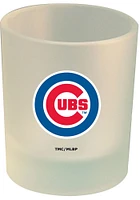 Chicago Cubs frosted Rock Glass - White