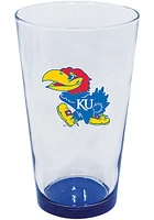 Kansas Jayhawks team color on bottom of glass Pint Glass - Blue