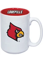 Louisville Cardinals striped handle Ceramic Mug - White