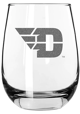 Dayton Flyers 15 oz Etched Logo Stemless Wine Glass