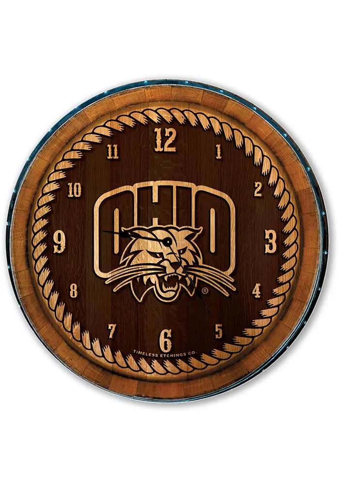 Ohio Bobcats Barrelhead Wall Clock